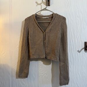 Abercrombie & Fitch Tan Knit Cardigan